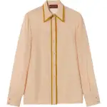 GUCCI Shirts Women's Rose Beige Pointed Collar Moderate Other