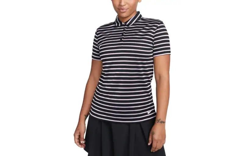 Nike Polo Shirts Women's Black Polo Collar Moderate Straight Fit