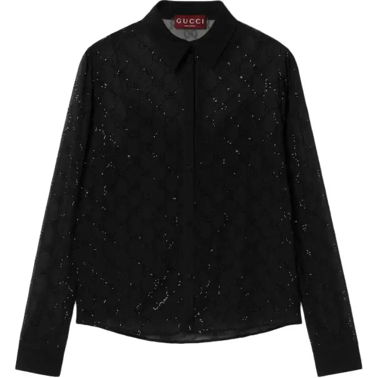 GUCCI Gg Monogram Sequinned Shirt
