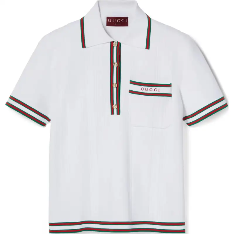 GUCCI Stretch Viscose Polo Top