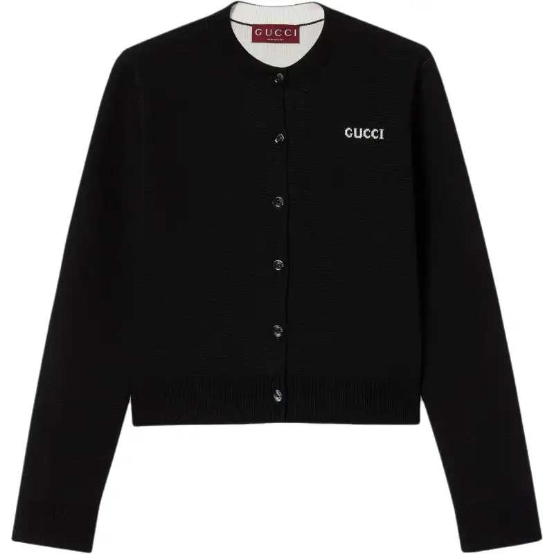 GUCCI Logo Intarsia-Knit Cardigan