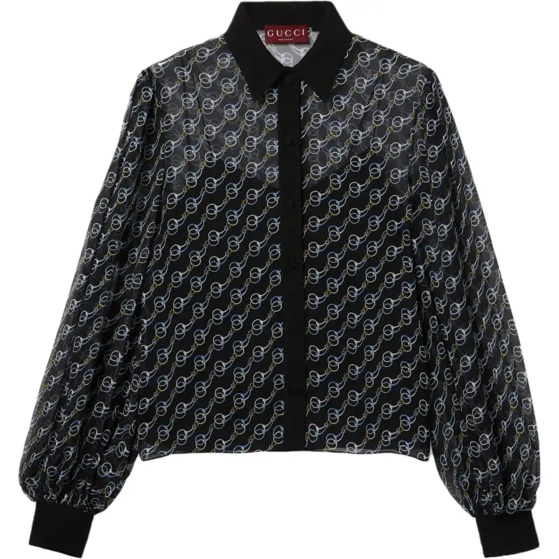 GUCCI Printed Silk Creponne Shirt