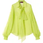 GUCCI Shirts Women's Green Pointed Collar Moderate Other