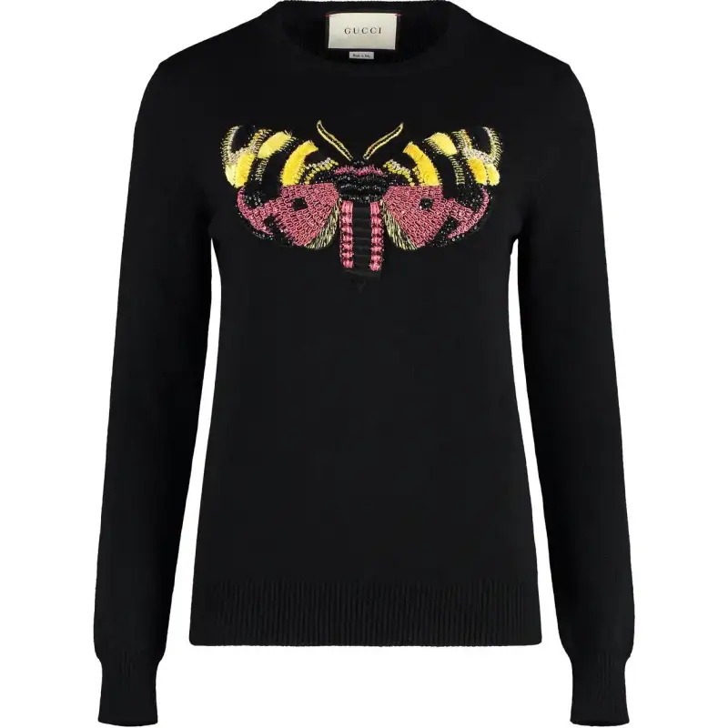 GUCCI Embroidered Crewneck Knit Sweater