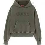 Gucci Embroidered cotton jersey hooded sweatshirt