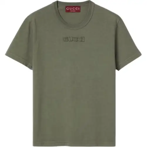 GUCCI Embroidered Cotton Jersey T shirt