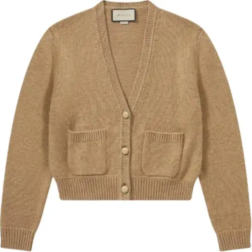 GUCCI Knitwear Women's Beige V Neck Moderate