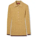GUCCI Fine Cable And Rib Polo Top