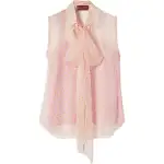 GUCCI Printed Neck Bow Sleeveless Top