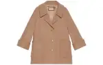 GUCCI Coats Women's Camel Suit Collar Moderate