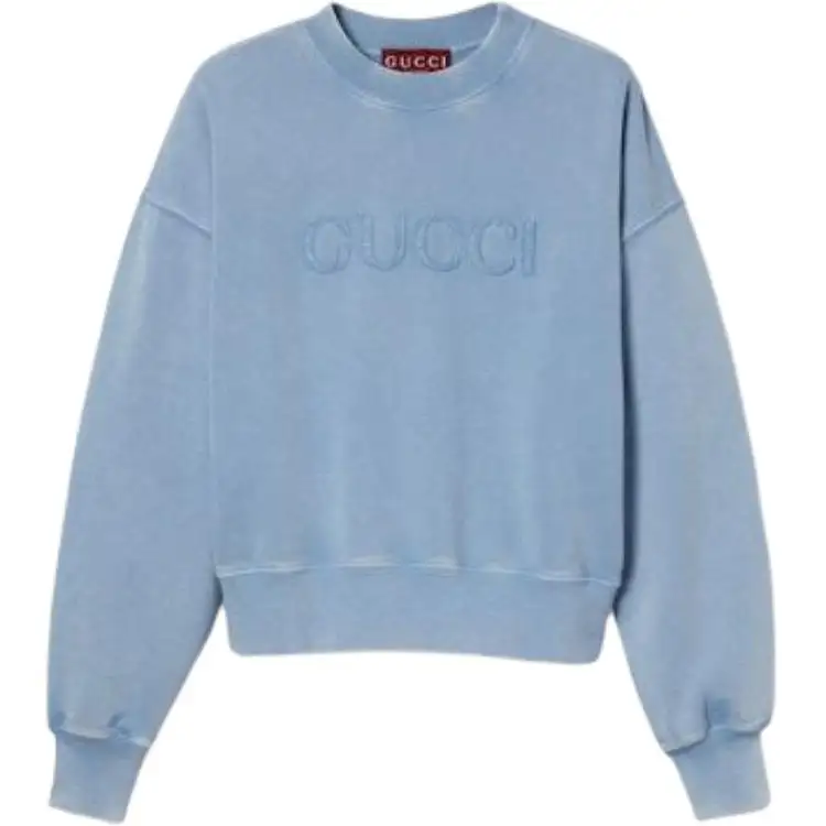 GUCCI Sweatshirts Women's Blue Crew Neck Moderate Regular