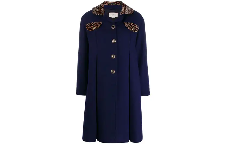 GUCCI Coats Women's Blue Lapel Moderate