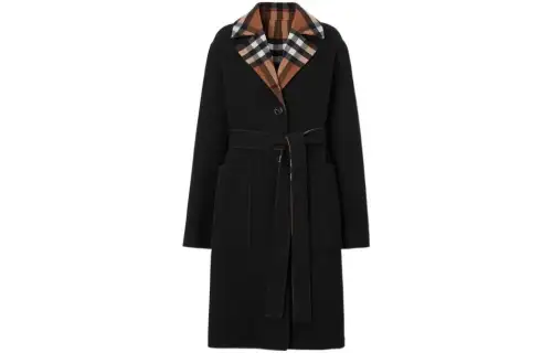 【Previous Season】check-pattern reversible wool coat