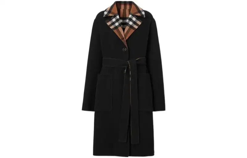 【Previous Season】check-pattern reversible wool coat
