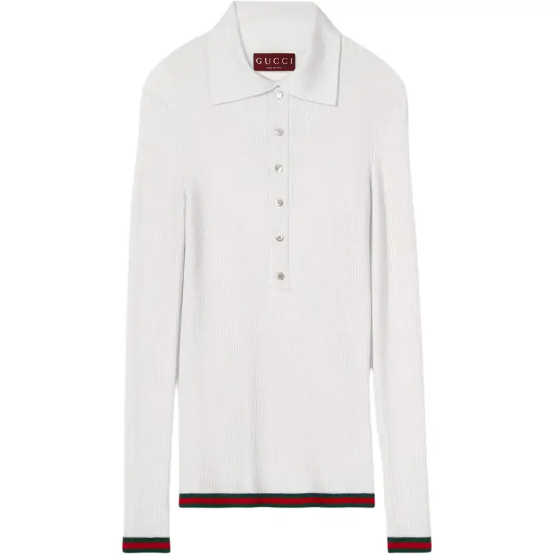 GUCCI Web Stripe Polo Top