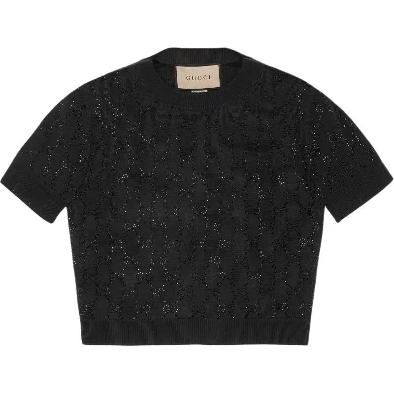 GUCCI Sweaters Women's Black Crew Neck Moderate Other