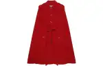 GUCCI Coats Women's Red Lapel Moderate Straight Fit