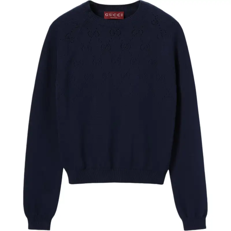 Gucci Cotton crewneck top with Gg argyle