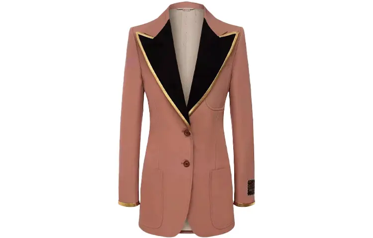 GUCCI Peaked Lapel Blazer Pink