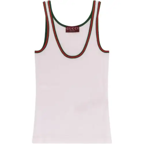 GUCCI Web Detailed Rib Tank Top