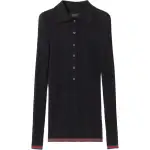 GUCCI Cashmere And Silk Polo Top With Web