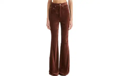 RICK OWENS Knitted Sweatpants Women's Brown Moderate Bootcut Pants