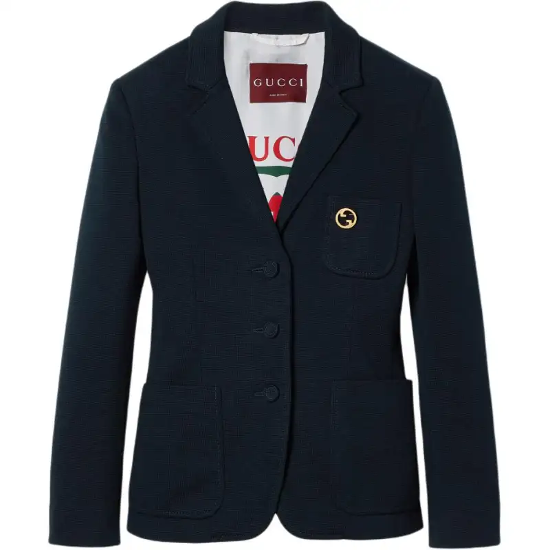 GUCCI Logo Plaque Slim Fit Jacket
