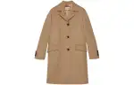 GUCCI Single Breasted Logo Plaque Coat