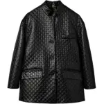 GUCCI Gg Embossed Leather Jacket