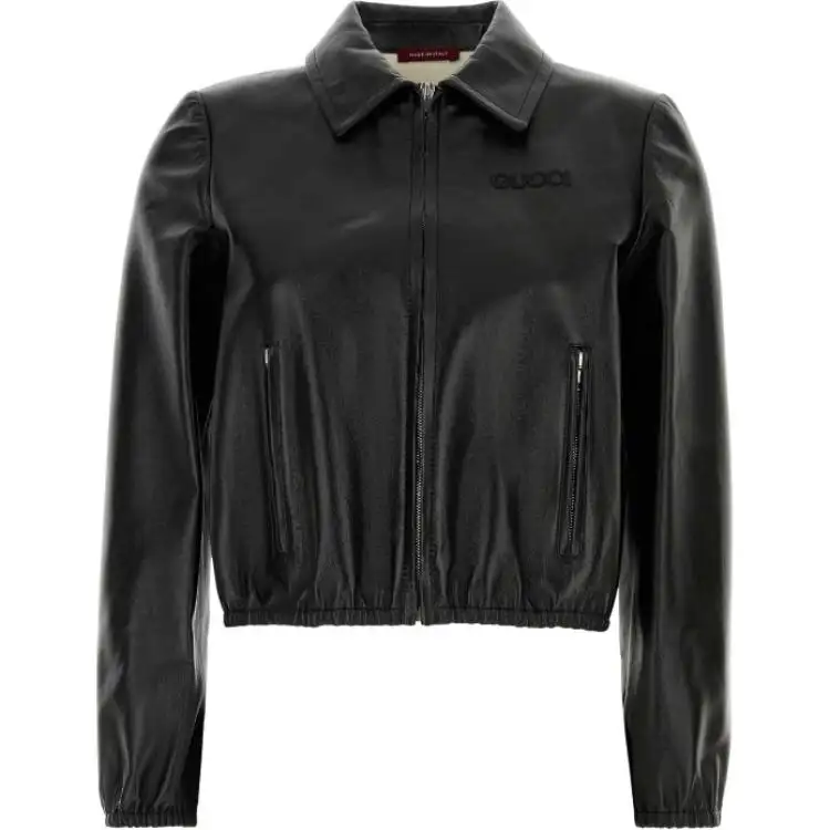 GUCCI Collared Zip Up Bomber Jacket