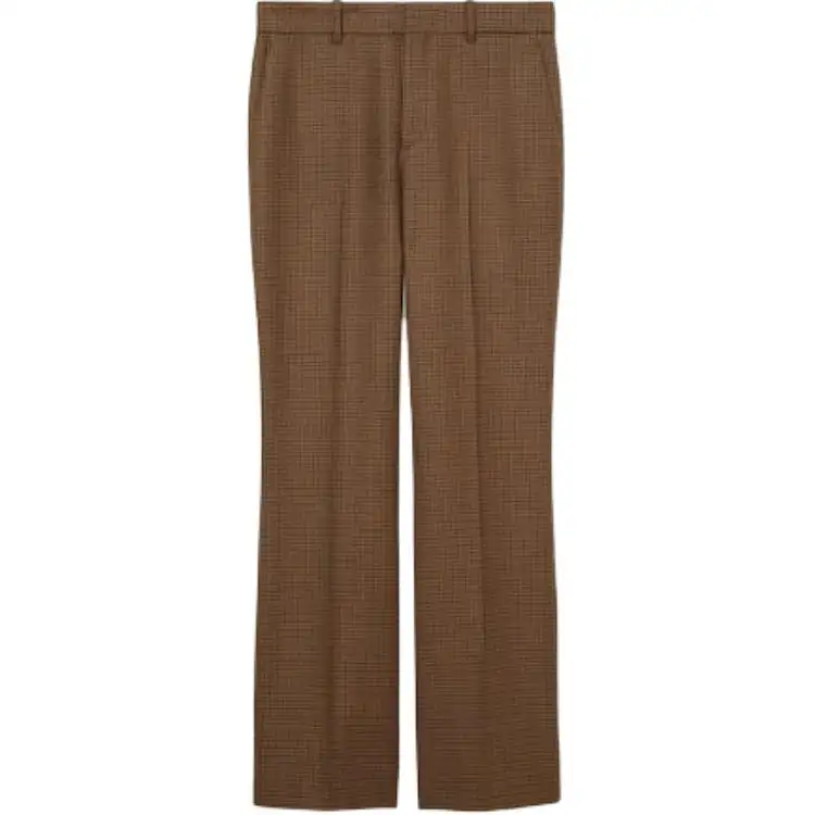 GUCCI Embroidered Houndstooth Wool Pants