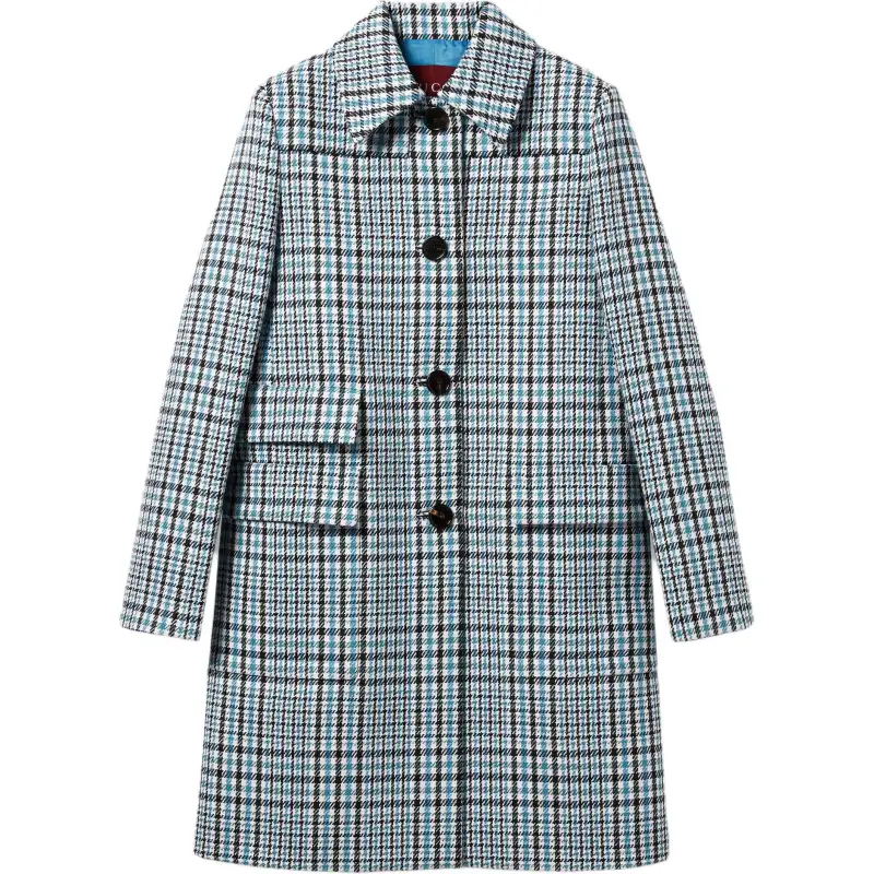GUCCI Coats Women's Blue Moderate Straight Fit