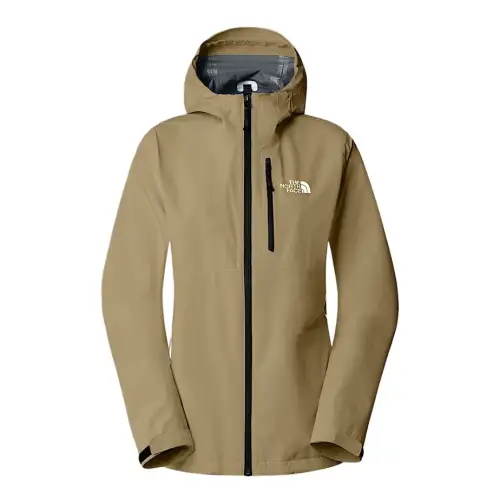 THE NORTH FACE Hiking Waterproof, Windproof, And Breathable Windbreaker Jacket Women's Khaki Stone