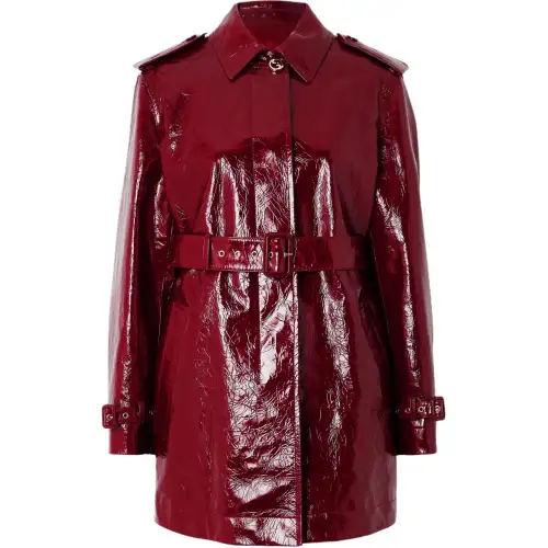 GUCCI Leather Jacket Women's Red