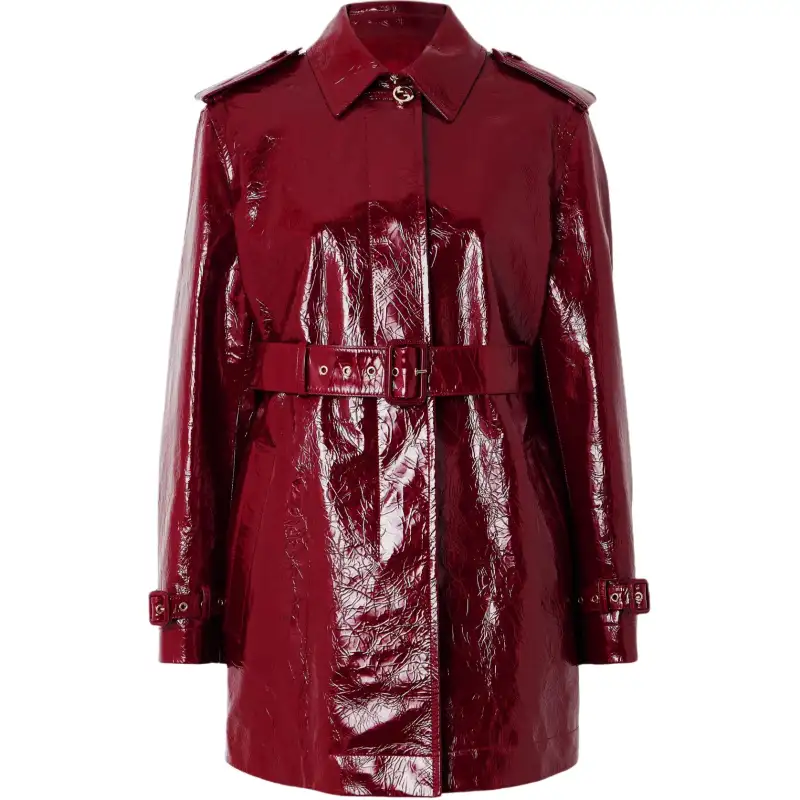 GUCCI Leather Jacket Women's Red