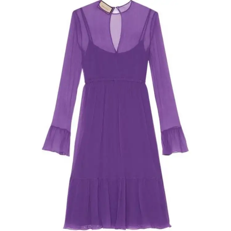 silk chiffon midi dress
