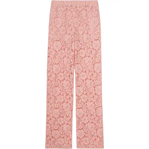 GUCCI Logo Script Floral Lace Trousers