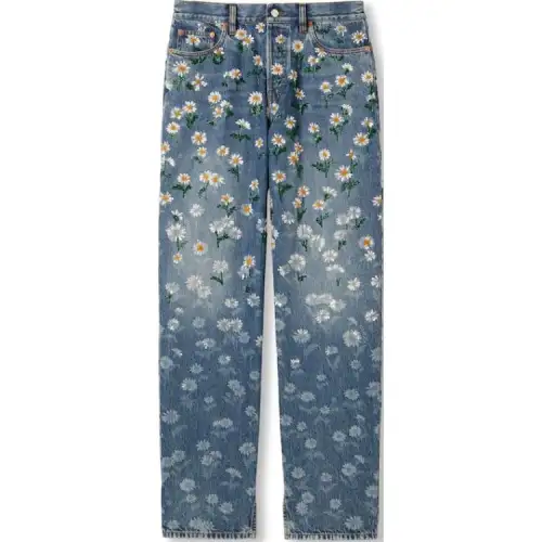 GUCCI Printed Denim Pants