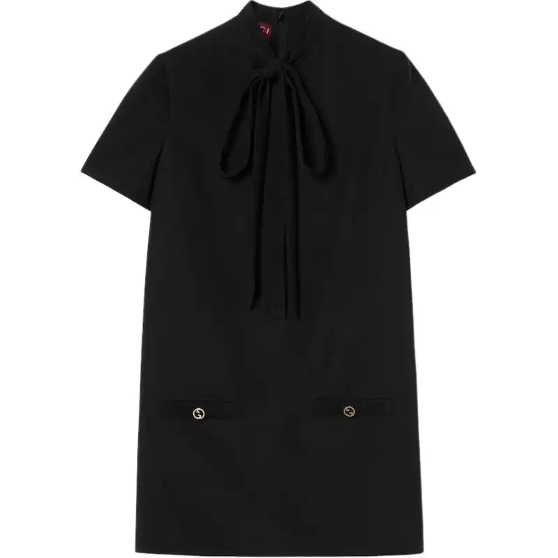 GUCCI Cady Tie-Detailed Dress