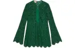 GUCCI SS22 Long Sleeved Dress Women's Green