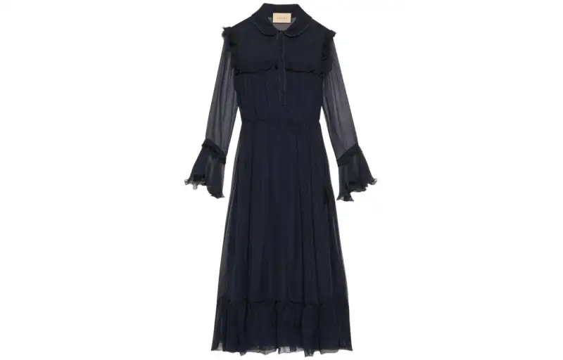 GUCCI Long Sleeved Dresses Women's Blue Other