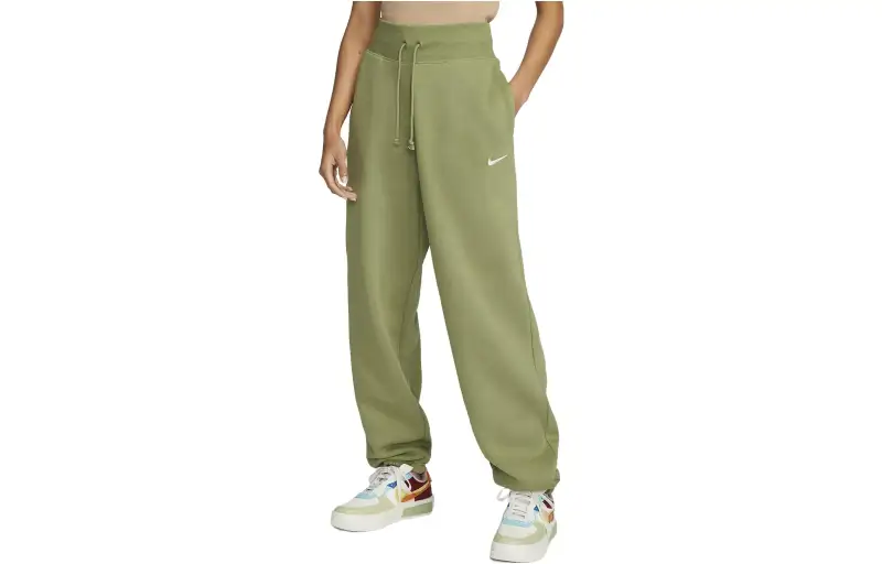 Nike Knitted Sweatpants Women's Olive Moderate Cuffed Pants