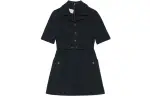 GUCCI FW21 Short Sleeved Dress Women's Marine Blue