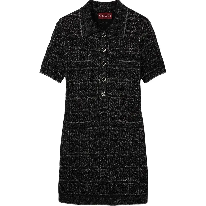 GUCCI FW24 Short Sleeved Dress Women's Black