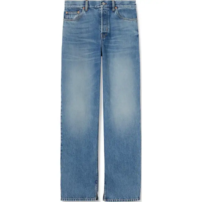 GUCCI Logo Patch Straight Leg Jeans
