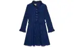 GUCCI FW22 Long Sleeved Dress Women's Blue