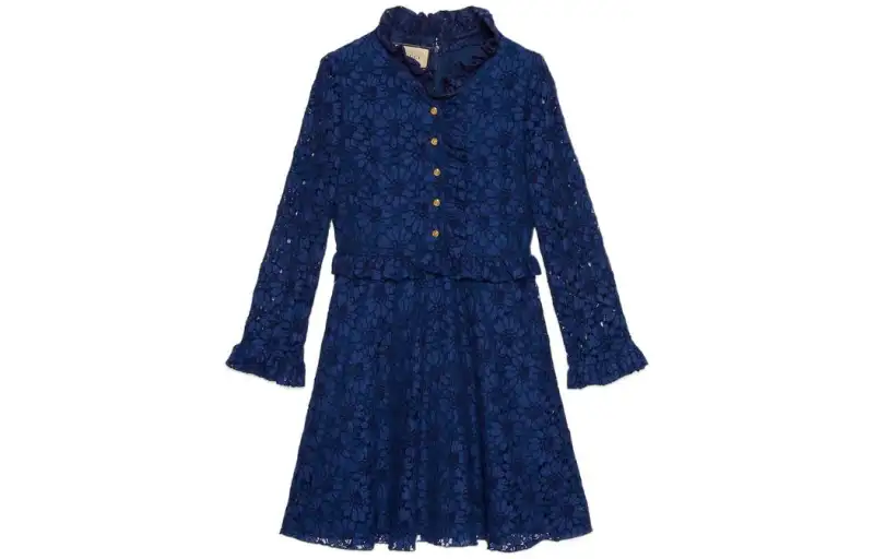 GUCCI FW22 Long Sleeved Dress Women's Blue