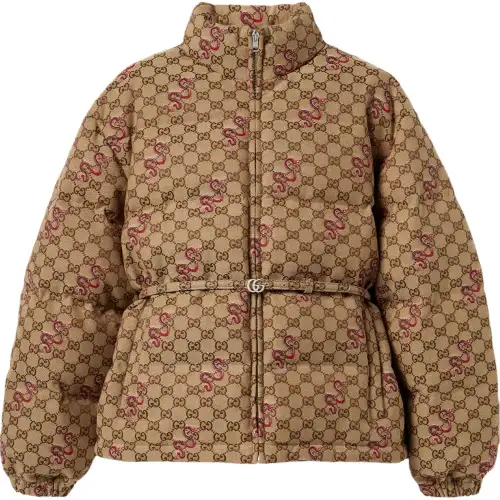 GUCCI SS25 Puffer Jacket Women's Dark Brown