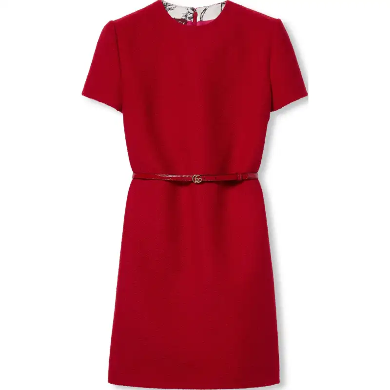 GUCCI SS25 Short Sleeved Dress Women's Red