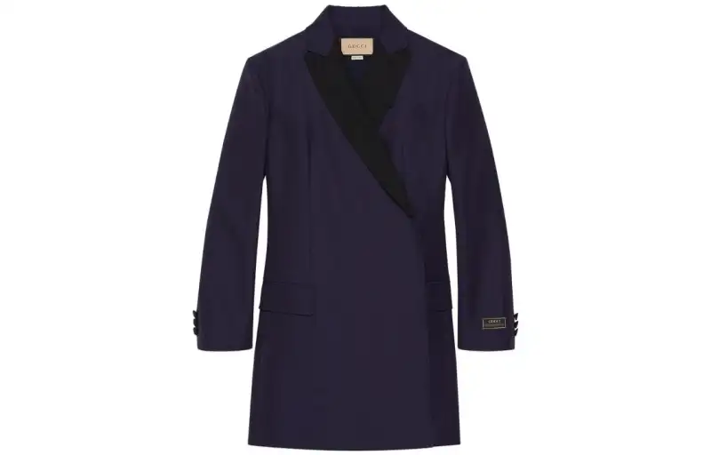 GUCCI Long Sleeved Dress Women's Dark Blue